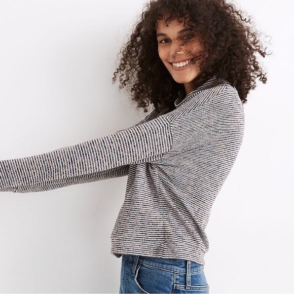 Madewell Textured Turtleneck Top in Rainbow Rib L - Picture 4 of 13